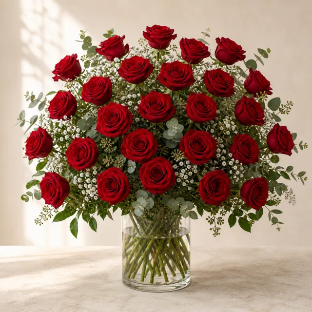 Two dozen Red Classic Roses